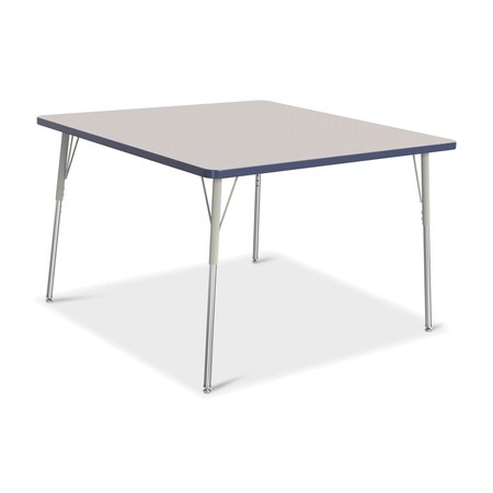 Jonti-Craft Berries Square Activity Table, 48 in. x 48 in., A-height, Freckled Gray/Navy/Gray 6418JCA112